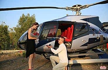 Helikopterde Evlilik Teklifi Organizasyonu Paketi İstanbul Organizasyon